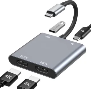 USB-C naar dubbele HDMI-adapter