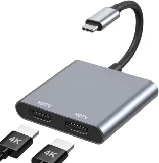 USB-C naar dubbele HDMI-adapter