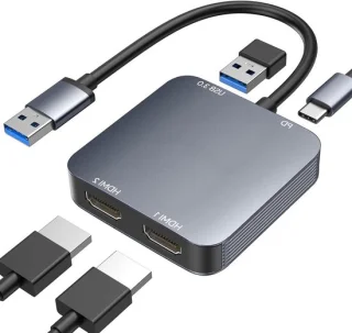 USB-C naar dubbele HDMI-adapter