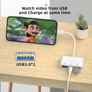 USB-C naar dubbele USB-A 3.0 adapter