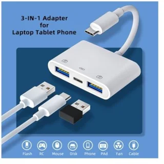 USB-C naar dubbele USB-A 3.0 adapter