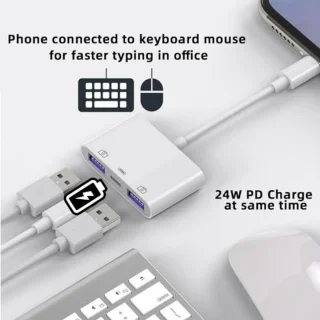 USB-C naar dubbele USB-A 3.0 adapter