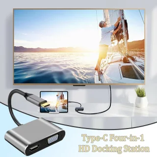 USB-C naar DVI VGA adapter - Type-C hub