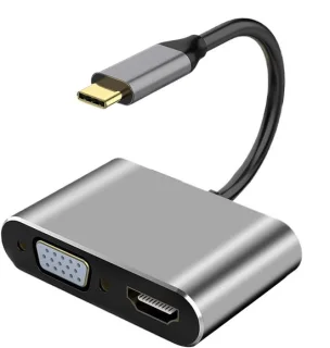 USB-C naar DVI VGA adapter - Type-C hub