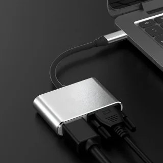Usb-c naar dvi vga multiport adapter