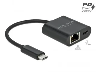 USB-C naar Gigabit Ethernet-adapter, zwart
