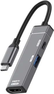 USB-C naar HDMI-adapter met USB 3.0 hub