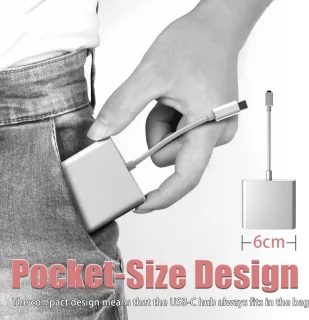 Usb c naar hdmi adapter - multiport hub dock - donkergrijs