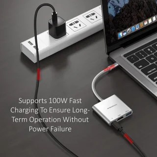 Usb-c naar hdmi-adapter - type-c adapter hub - grijs
