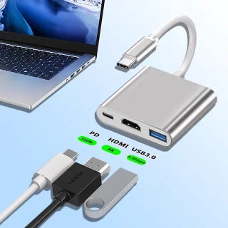 USB-C naar HDMI Type-C Hub - Zilver
