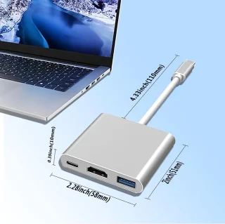 USB-C naar HDMI Type-C Hub - Zilver