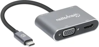 USB-C naar HDMI VGA adapter 4-in-1 grijs