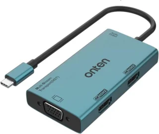 USB-C naar HDMI/VGA Adapter Hub - Zwart