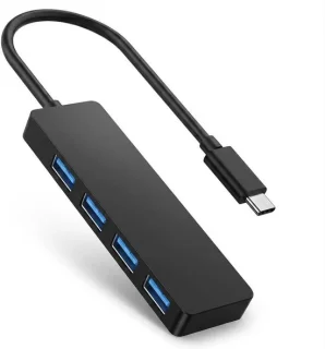 Usb-c naar usb-adapter - usb hub - 4 poorten - grijs