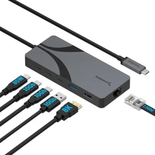 USB-C reishub met hdmi, ethernet en usb-poorten - oplaadstation