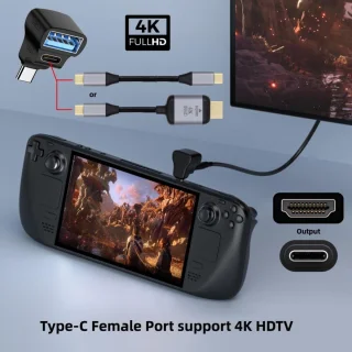 USB-C Splitter Adapter Dongle voor Laptop, Tablet en Steam Deck
