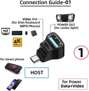 USB-C Splitter Adapter Dongle voor Laptop, Tablet en Steam Deck