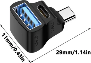 USB-C splitter adapter type-c hub zwart