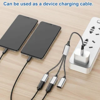 Usb-c splitter - type-c hub - 1 naar 3 - zilver