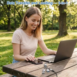 Usb-c splitter - type-c hub - 1 naar 3 - zilver