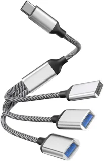 Usb-c splitter - type-c hub - 1 naar 3 - zilver
