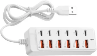 USB-C-strip-converter met 12 poorten en 66 W snellaadstation