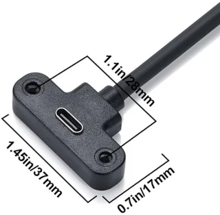 USB-C-uitbreidingskabel met paneelmontage voor laptop en tablet
