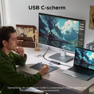 USB-C videohub dockingstation multiport adapter - zwart