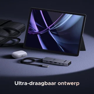 USB-C videohub dockingstation multiport adapter - zwart