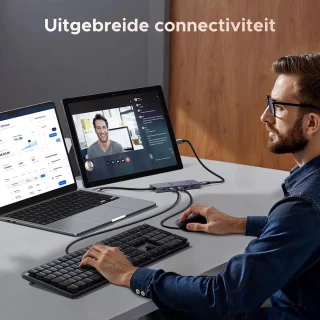 USB-C videohub dockingstation multiport adapter - zwart