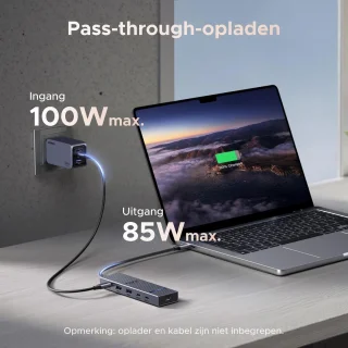 USB-C videohub dockingstation multiport adapter - zwart