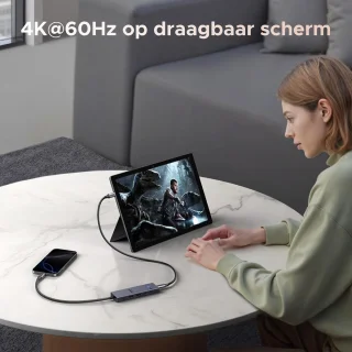 USB-C videohub dockingstation multiport adapter - zwart