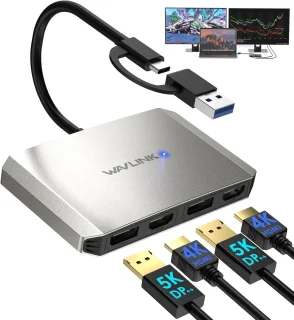USB-C/USB 3.0 naar Dual DisplayPort & HDMI Adapter
