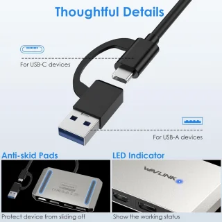 USB-C/USB 3.0 naar Dual DisplayPort & HDMI Adapter