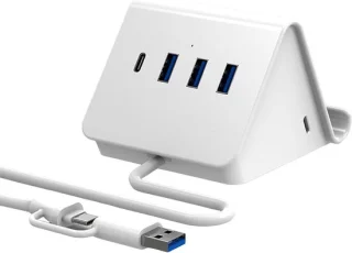USB Docking Station - USB Hub Adapter - Apparaat Connectiviteit - Ingebouwde Telefoonstandaard - 3x USB 3.0 Poorten - Grijs