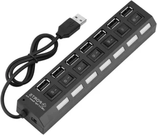 USB-dockingstation 7-poorts zwart
