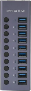 USB-hub 10-poorts - Grijs