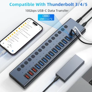 USB Hub 17-poorten