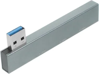 USB hub - 3 poorten - 8 cm - grijs