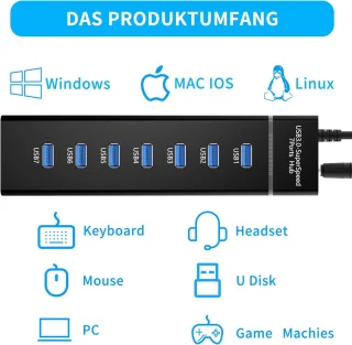 USB Hub 3.0 7-poorts