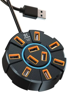 USB-hub 4-in-1 multiport splitter - zwart