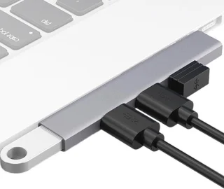 USB hub 4 poorten zilver