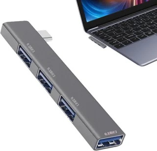 USB hub 4-poorts adapter zilver