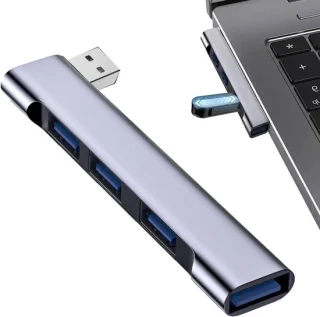 USB-hub 4-poorts aluminium 9 cm