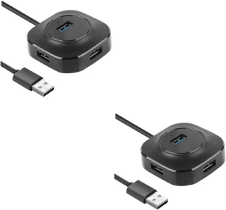 USB-hub - 4-poorts hub - zwart
