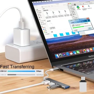 USB-hub 4-poorts usb-splitter multipoolt adapter