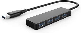 USB-hub 4-poorts USB-splitter zwart