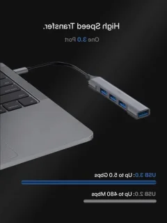 USB-hub 4-poorts Zilvergrijs