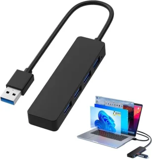USB-hub 4-poorts Zwart