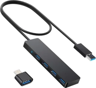 USB Hub 4-poorts Zwart